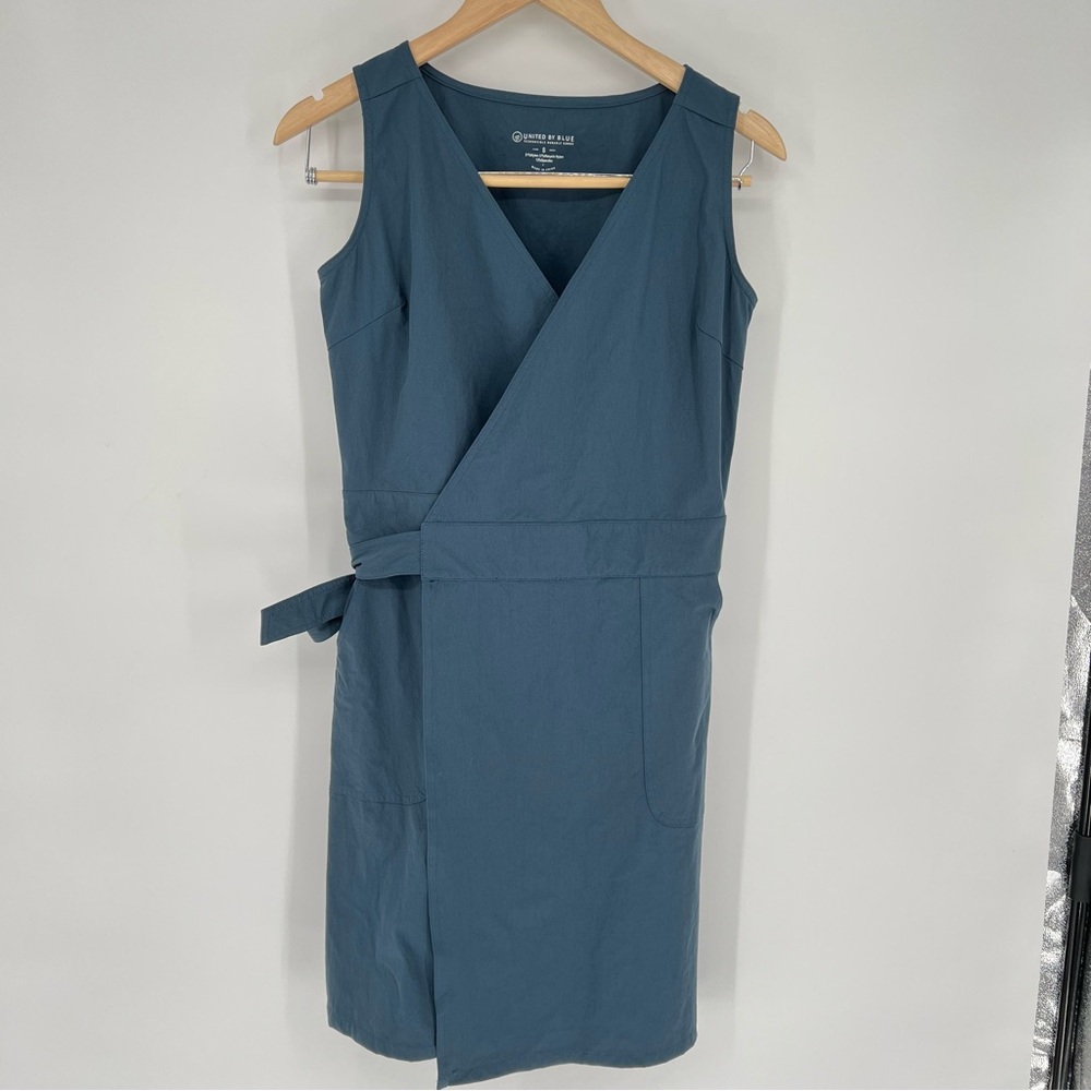 United by Blue North‎ Wind Wrap Dress Orionblue Small - Picture 3 of 10